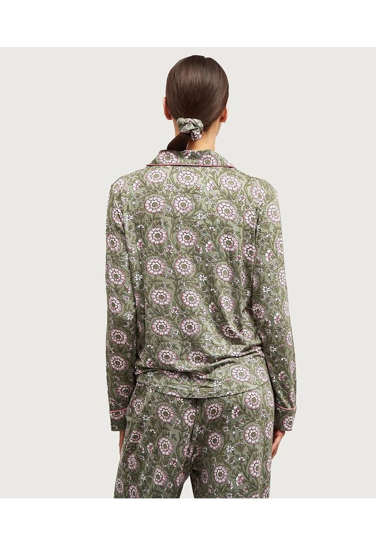 Set Pijama Dreamy Flores Verde-2