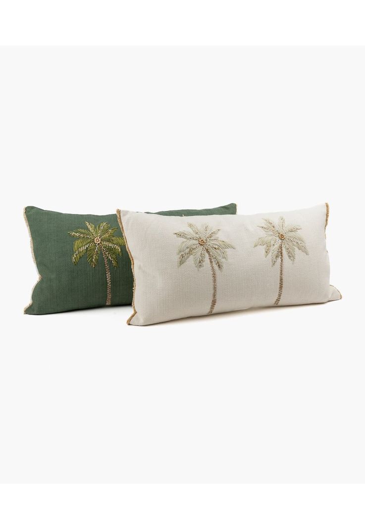 Funda de Cojín Algodón Palmeras 30 X 60 Cm-3