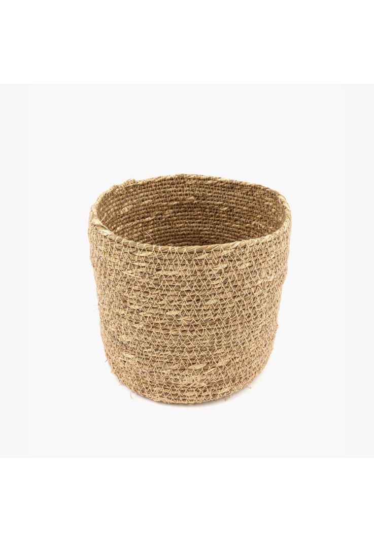 Canasto Organizador Boho Fibra Natural 14 X 14 Cm Beige-1