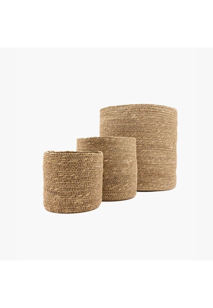 Canasto Organizador Boho Fibra Natural 14 X 14 Cm Beige-4