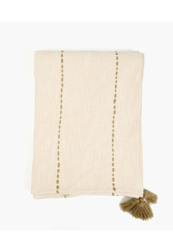 Manta Boho Algodón Y Lana Beige-0