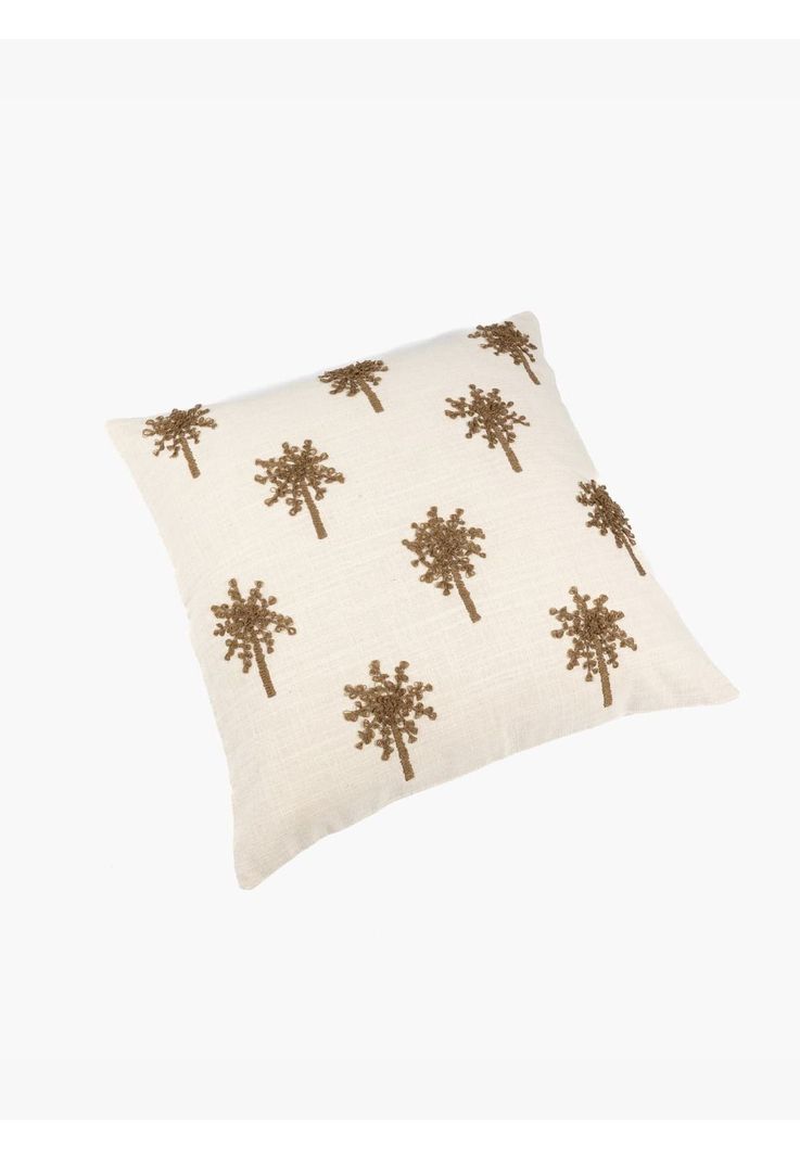 Cojín Algodón Palmeras Bordadas Beige-2