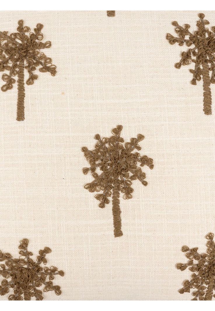 Cojín Algodón Palmeras Bordadas Beige-4