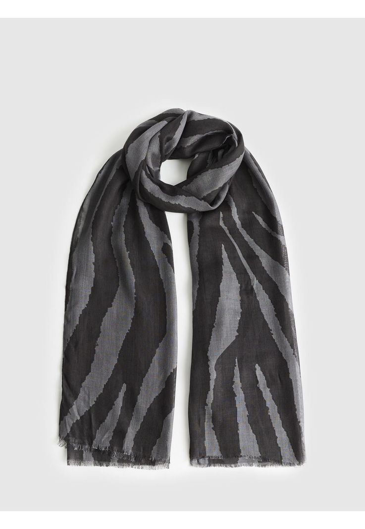Estola Con Estampada Cebra Gris