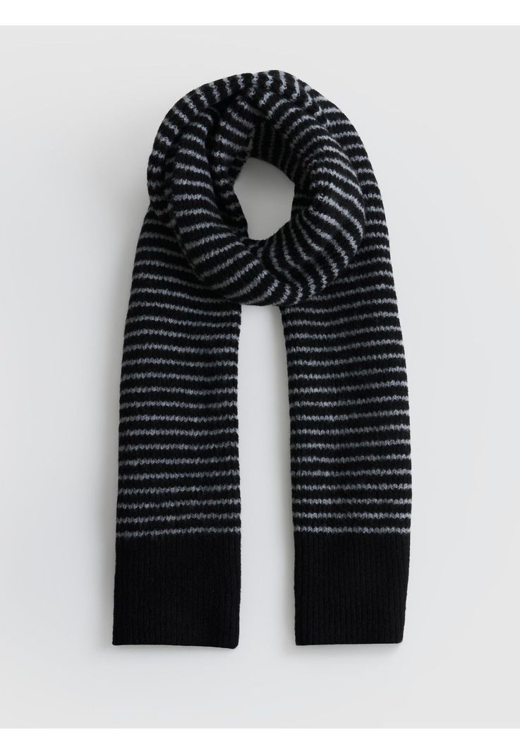 Bufanda Lineas Delgadas Alto Invierno Negro