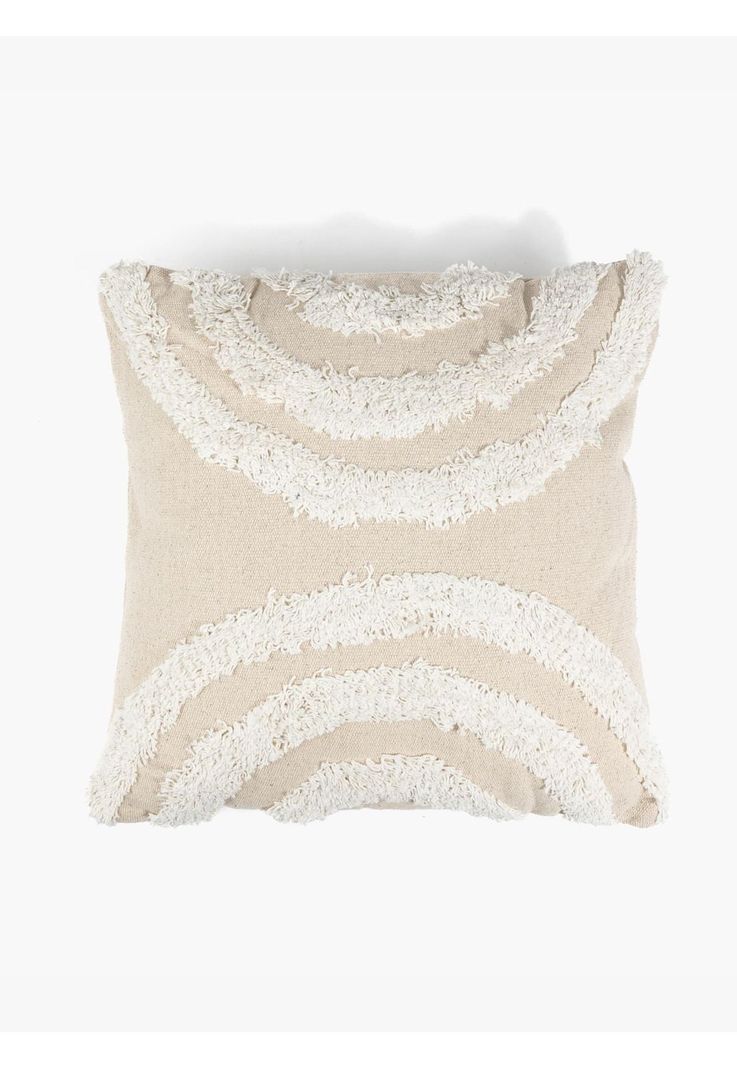 Cojín Boho Algodón Semi Círculo 45 X 45 Cm Beige-0
