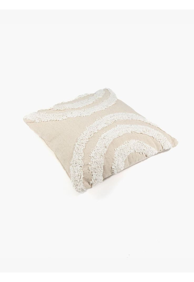 Cojín Boho Algodón Semi Círculo 45 X 45 Cm Beige-1