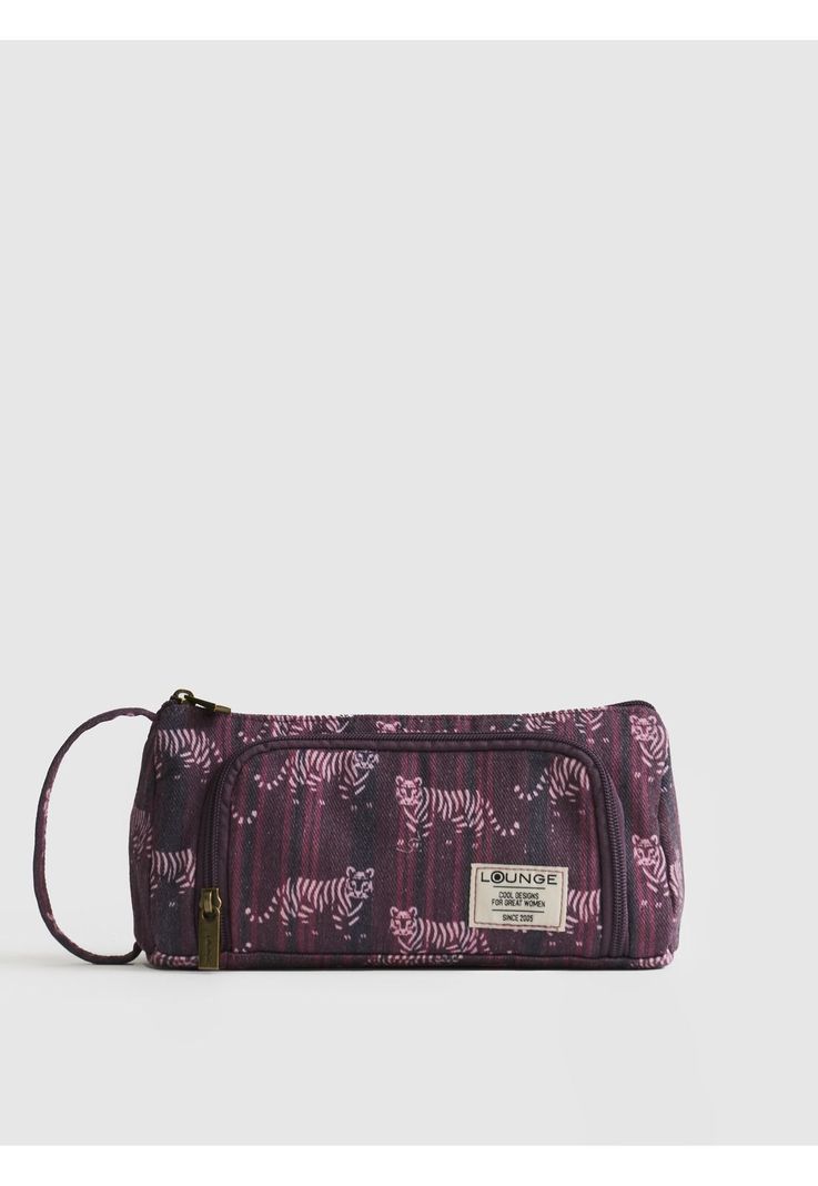Estuche Canvas Doble Compartimiento Rosado