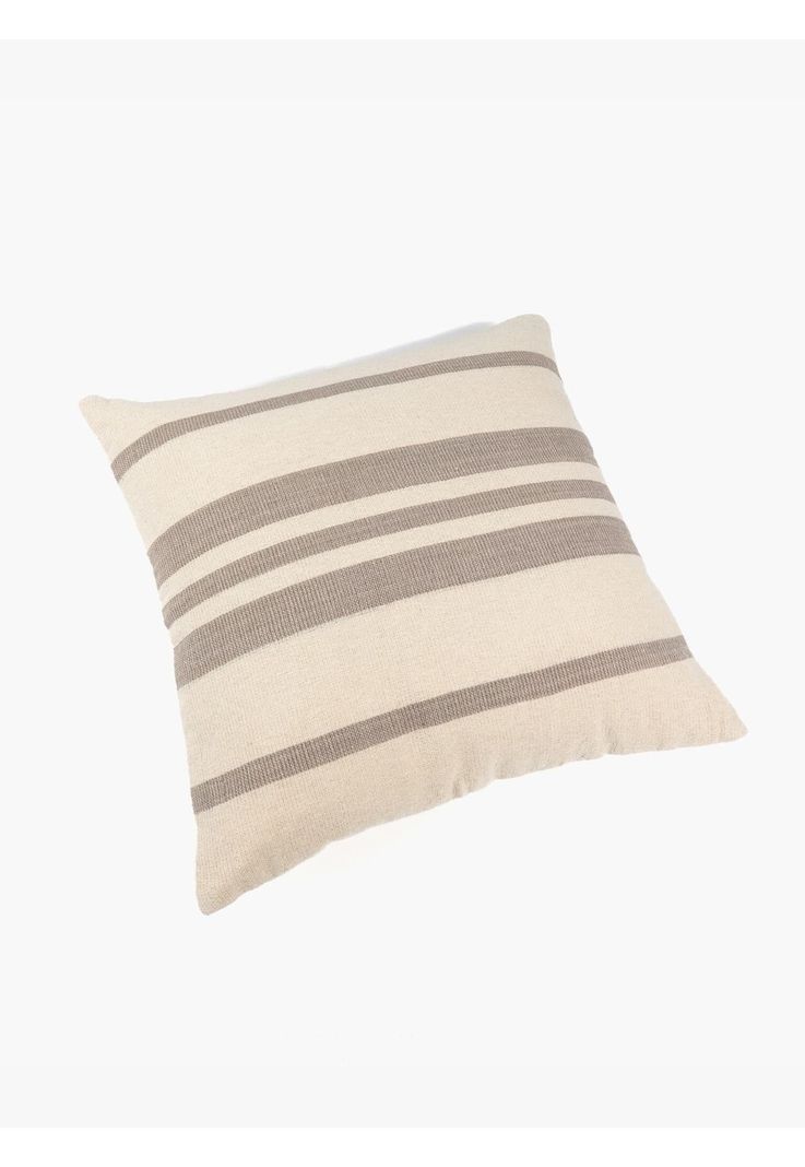 Cojín Algodón Textura Con Líneas Beige-1