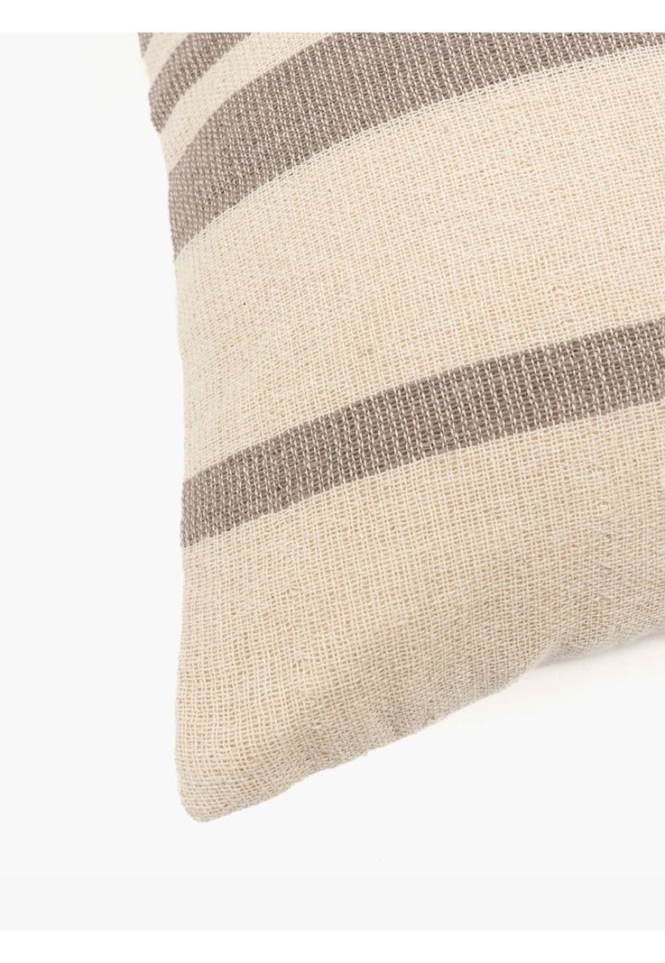 Cojín Algodón Textura Con Líneas Beige-3
