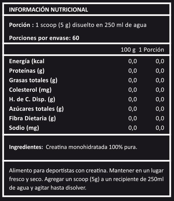100% Creatina Monohidratada 300g sin sabor pura Creatina-1