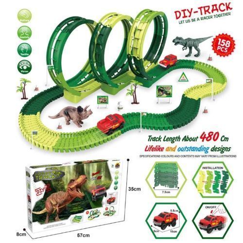 AUTOPISTA DE DINOSAURIOS 168 PIEZAS-1