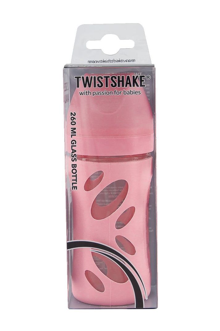 Mamadera vidrio Twisthake Anti-Cólico 260ml rosado-2