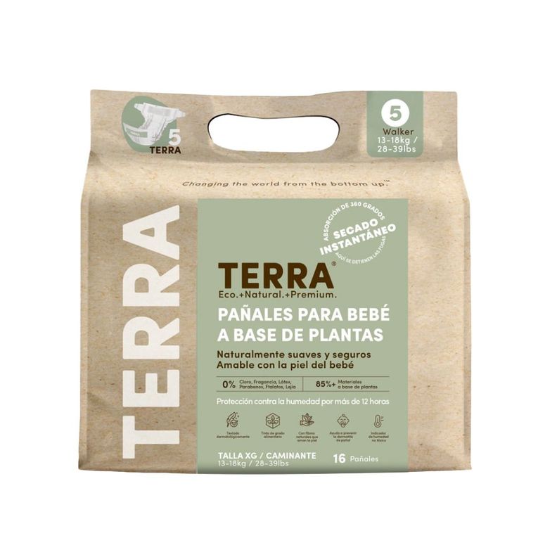 Pañales Biodegradables Terra Talla XG 16 uns-1
