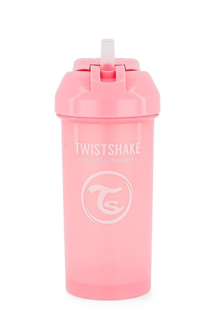 Vaso con bombilla Twistshake Straw Cup 360ml rosado-0