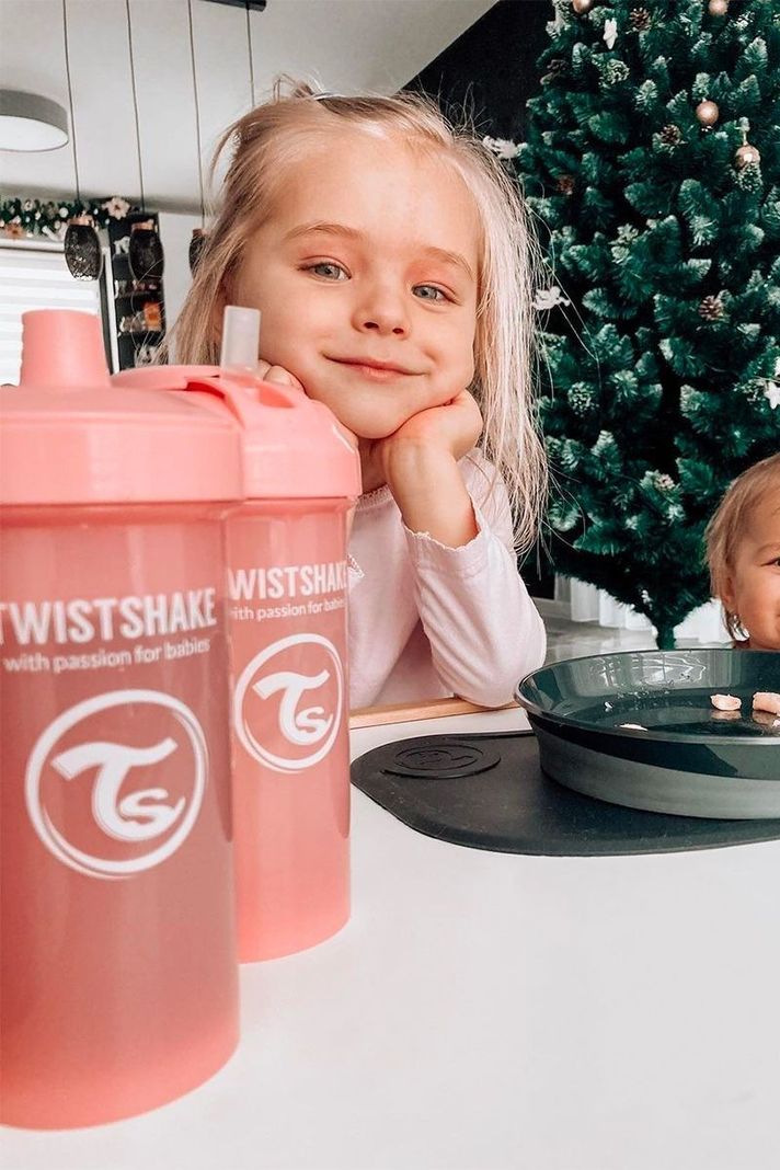 Vaso con bombilla Twistshake Straw Cup 360ml rosado-3