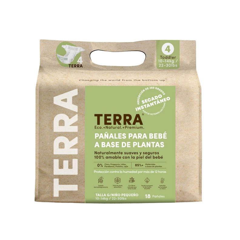 Pañales Biodegradables Terra Talla G 18 uns-1