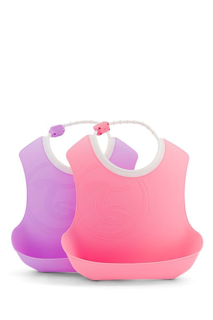 Baberos Twistshake 4+m 2 uns Rosado / Morado Pastel-0