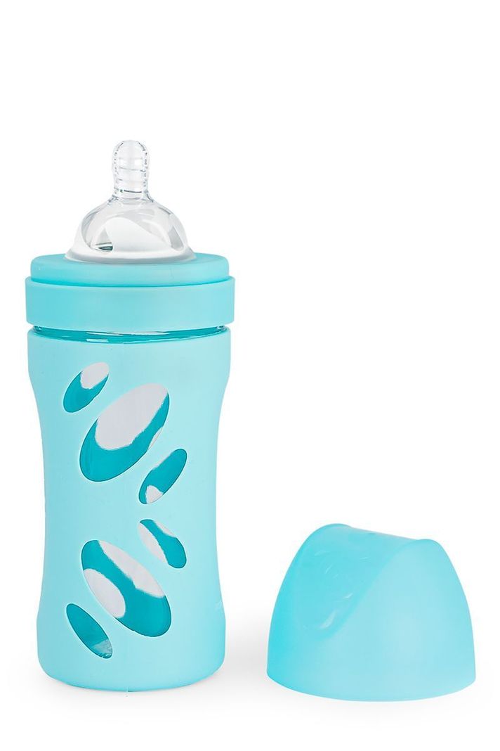 Mamadera vidrio Twisthake Anti-Cólico 260ml azul-0