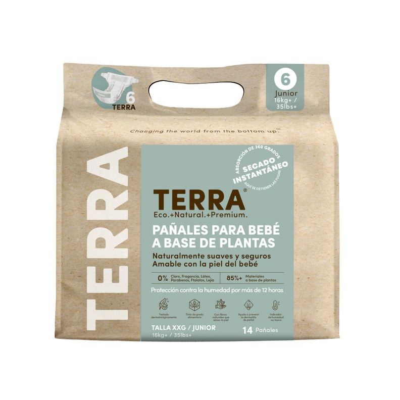 Pañales Biodegradables Terra Talla XXG 14 uns-1