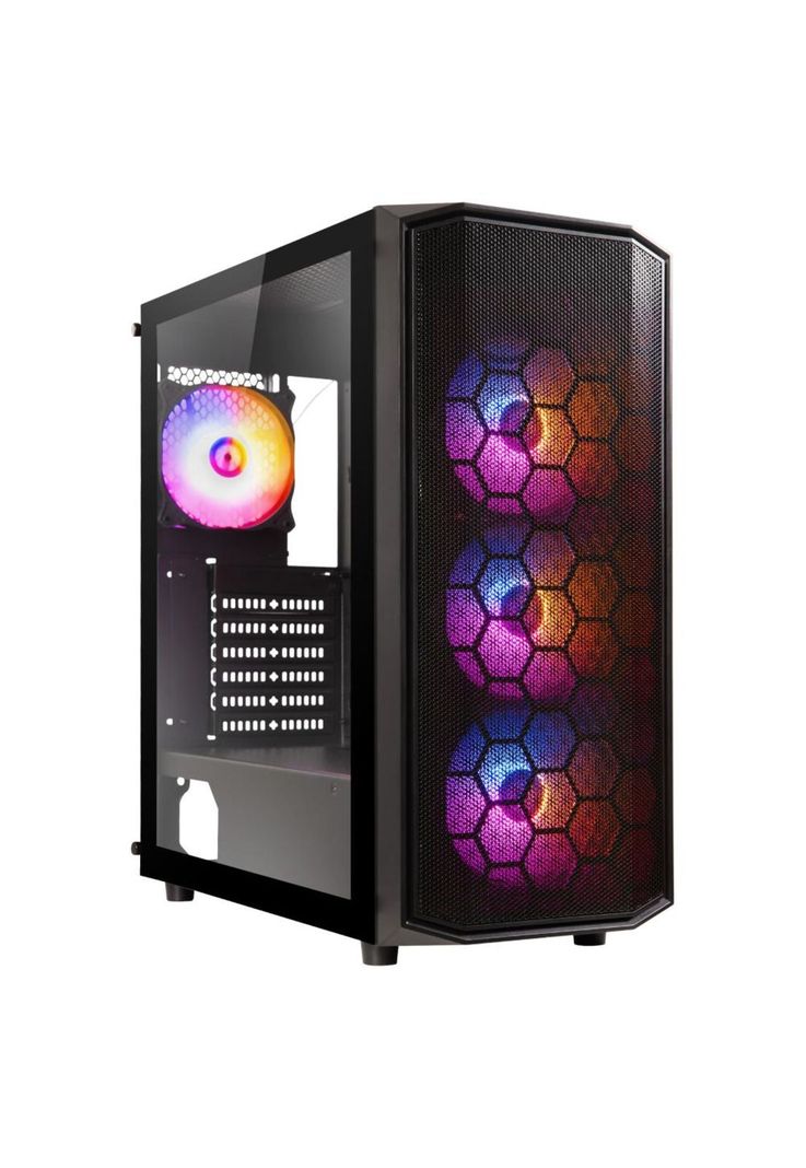 Gabinete BitFenix/ ​​Garen ATX/  4 ventiladores /Negro-0
