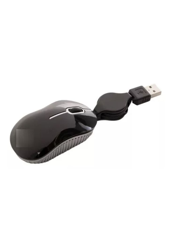 Mouse Óptico Design/ Cable Retráctil/ Lt251/ negro (REACONDICIONADO)-0