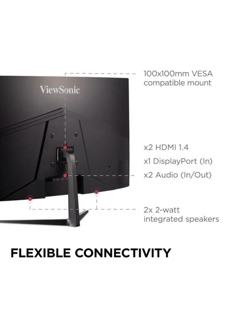 Monitor Gamer 32" / Curvo/ LED / WQHD/ HDMI/ 165Hz / VX3218C-2K-8