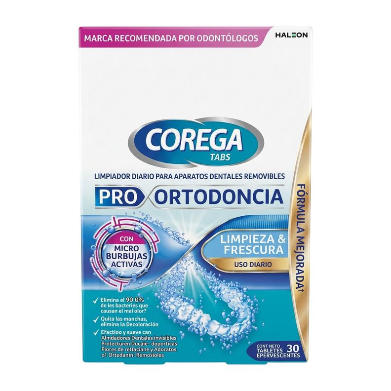 Limpiador Aparatos Dentales Corega Tabs 30 Efervesc Blanco No requiere variantes por talla