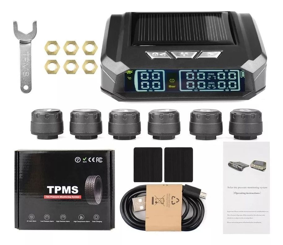 Sensor Medidor Presión Neumáticos Tpms Camion Bus 6 Sensores-0
