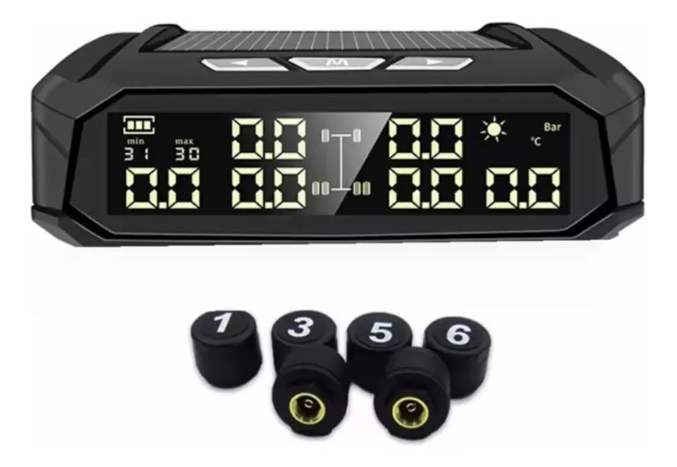 Sistema Control Presión Neumáticos K11 Digital Solar Tpms 6 Sensores-0