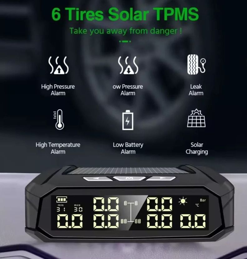 Sistema Control Presión Neumáticos K11 Digital Solar Tpms 6 Sensores-4