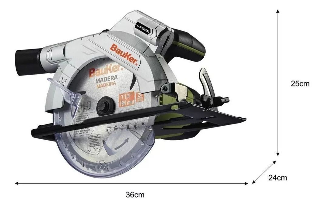 Sierra Circular Serrucho Electrico Bauker 7-1/4 1300 W-4