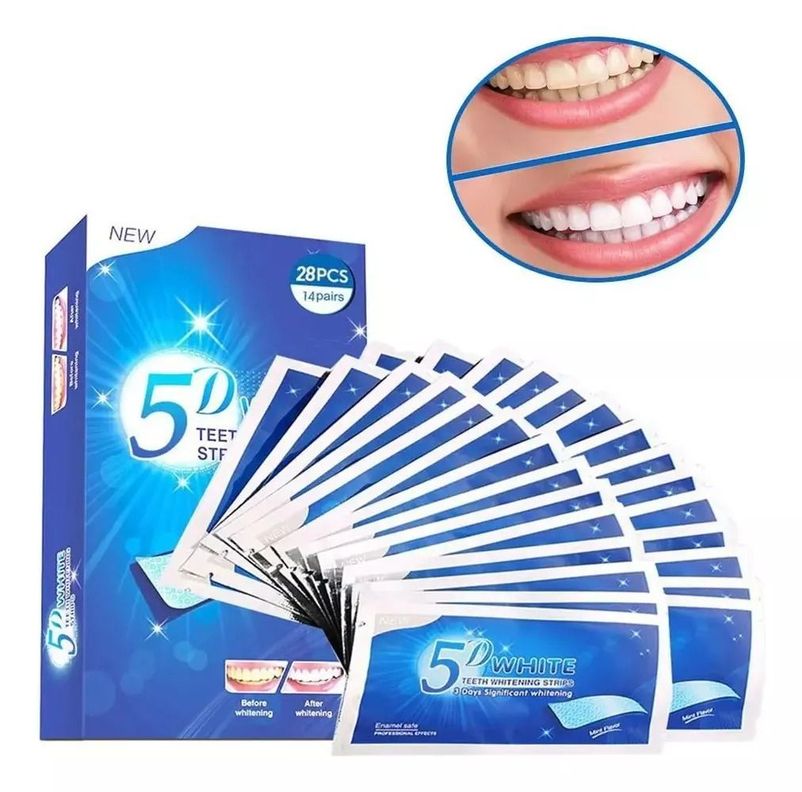 2x Caja Tiras Blanqueamiento 5d Advanced Teeth Whitening Strips