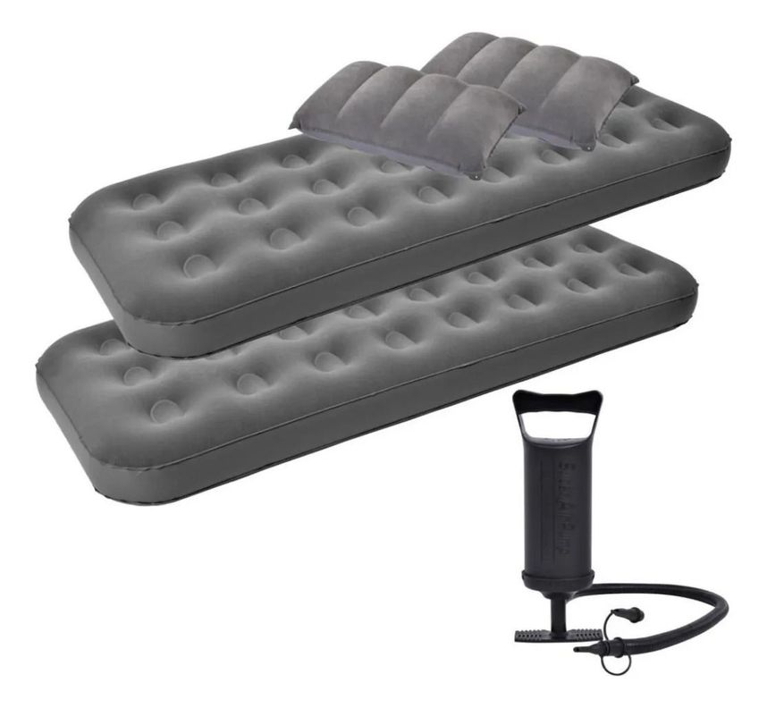 Combo 2 Colchon Individual+2 Almohada+bomba Marca Klimber