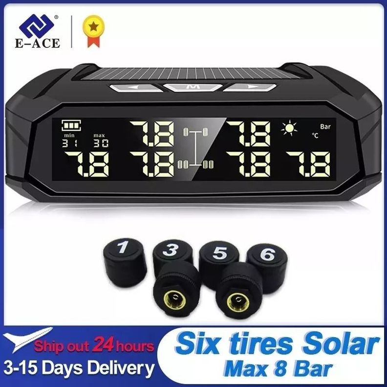 Sensor Solar Presion Neumaticos De Auto 6 Sensores-1
