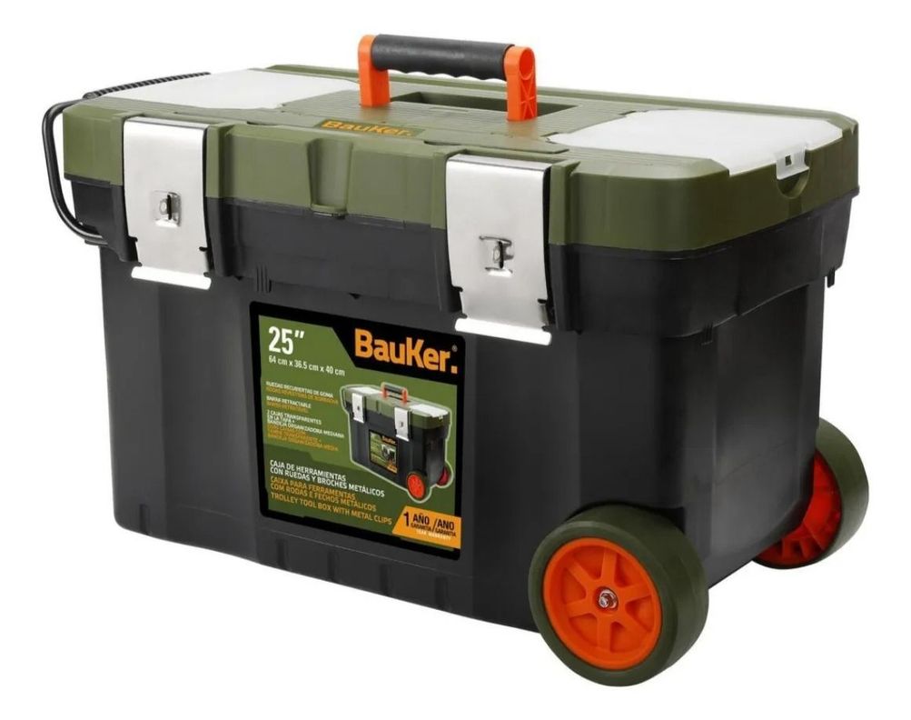 Caja Porta Herramientas Bauker 25 Con Ruedas-0