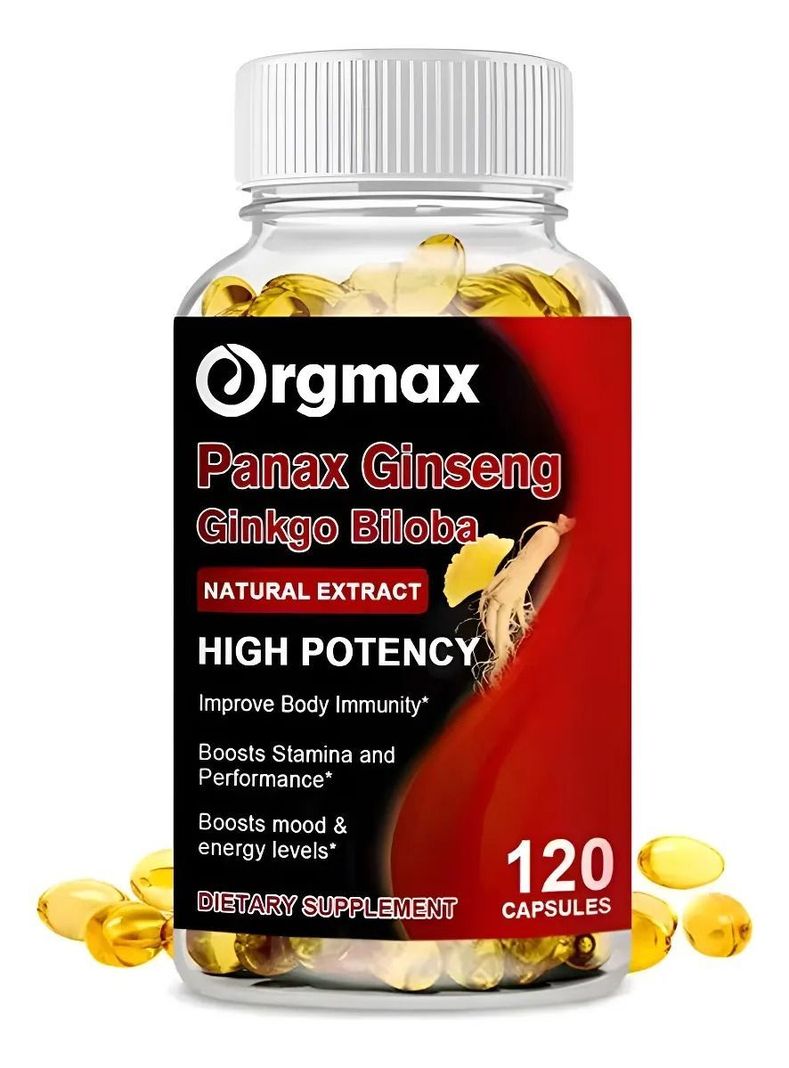 Orgmax Panax Ginseng Rojo Ginkgo Biloba 120 Capsulas