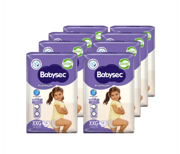 Pañales Babysec Premium XXG 112 pañales-1