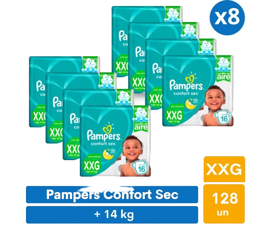 Pañales Pampers Confort Sec XXG 128 pañales-1