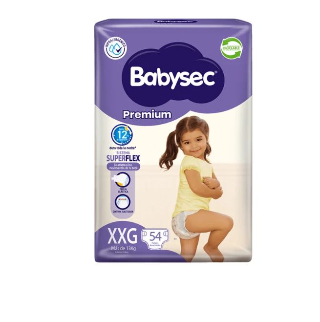 Pañales Babysec Premium XXG 56 pañales-0