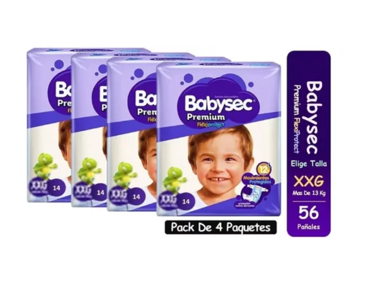 Pañales Babysec Premium XXG 56 pañales-1