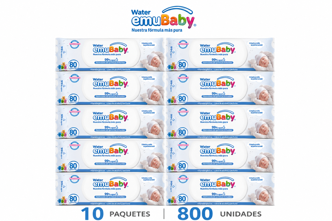 Toallitas Humedas Emubaby Water 10 Paq De 80und C u