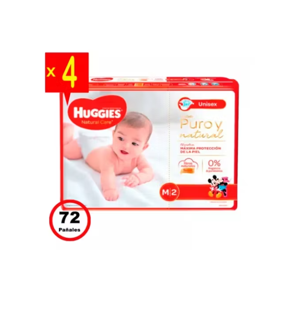 Pañales Huggies Natural Care G X4 72 Unidades-1