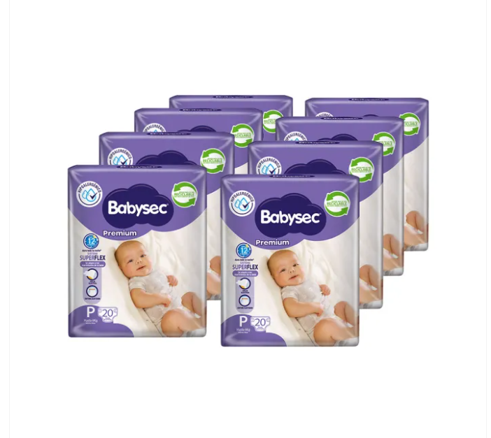 Pañales Babysec Premium P 160 pañales-1