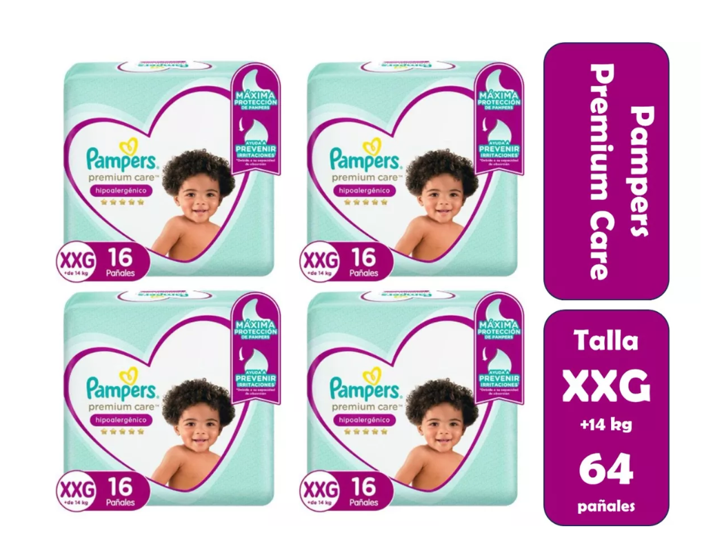 Pañales Pampers Premium Care XXG 64 pañales-1