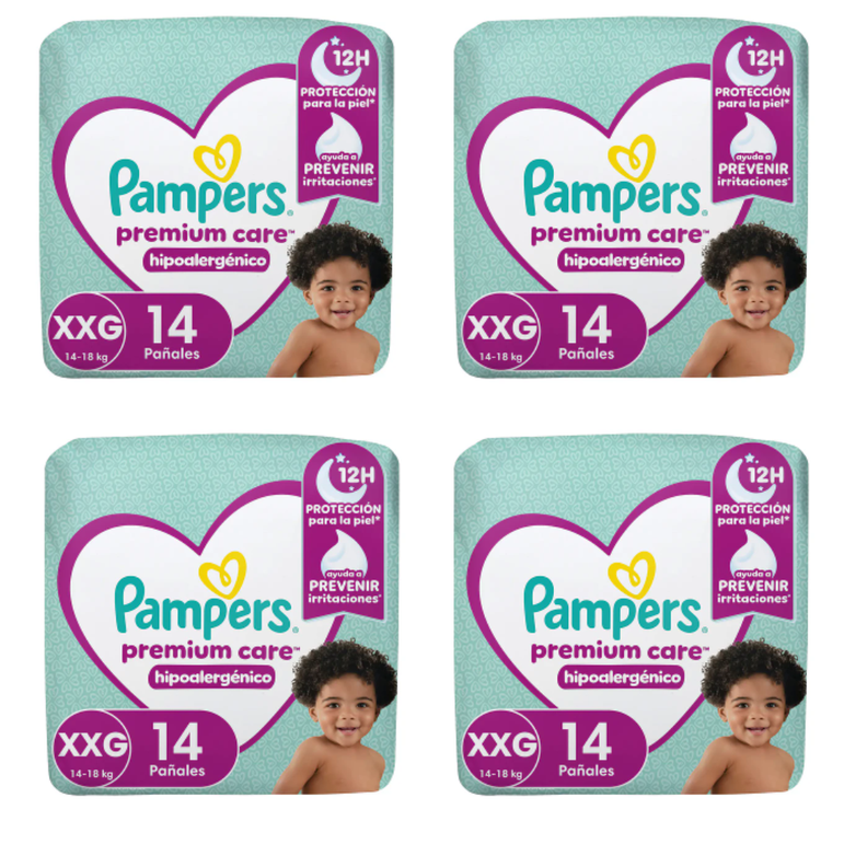 Pañales Pampers Premium Care XXG 56 pañales