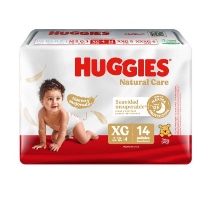 Pañales Huggies Natural Care XG 112 Unidades-0