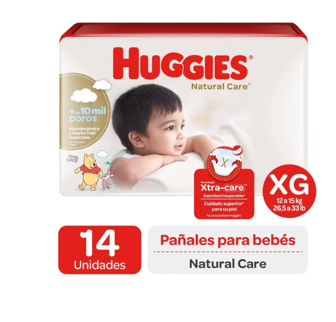 Pañales Huggies Natural Care XG 112 Unidades-1
