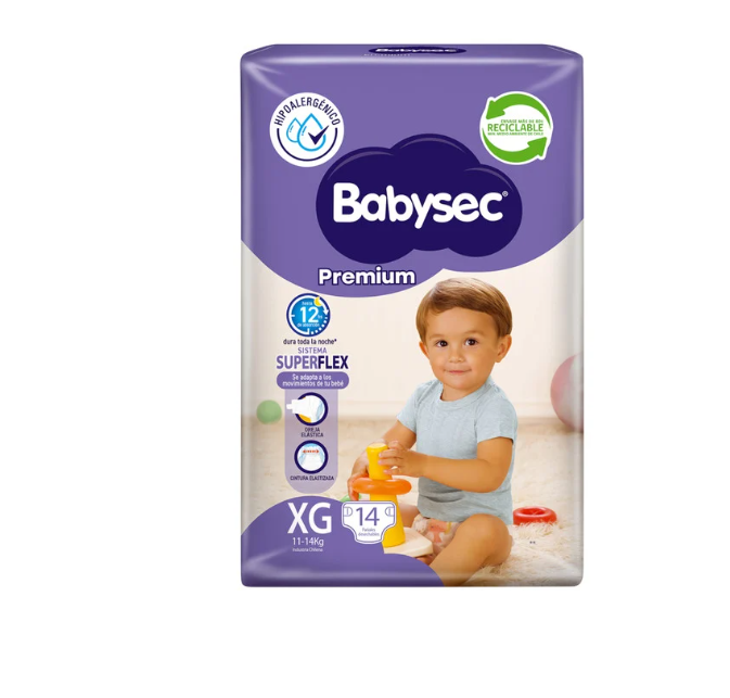 Pañales Babysec Premium XG 56 pañales-0