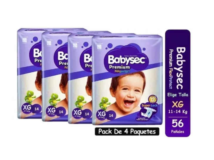 Pañales Babysec Premium XG 56 pañales-1